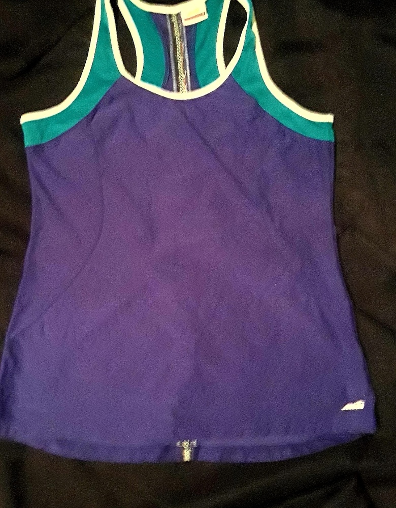 Purple & teal tank with unique embellishments